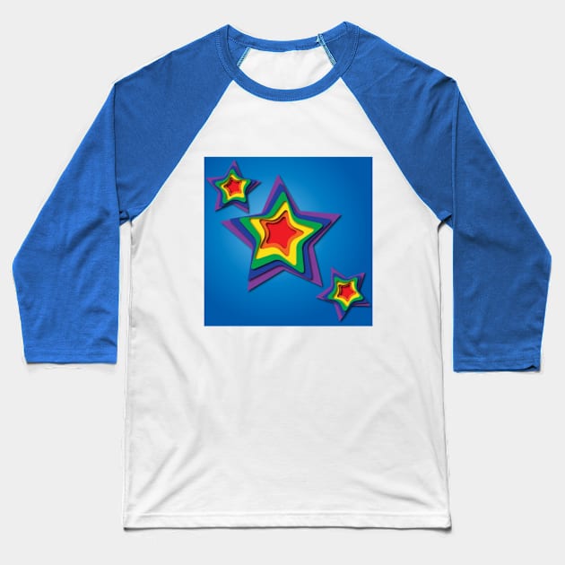 Paper Stars Baseball T-Shirt by benjaminfaucher7